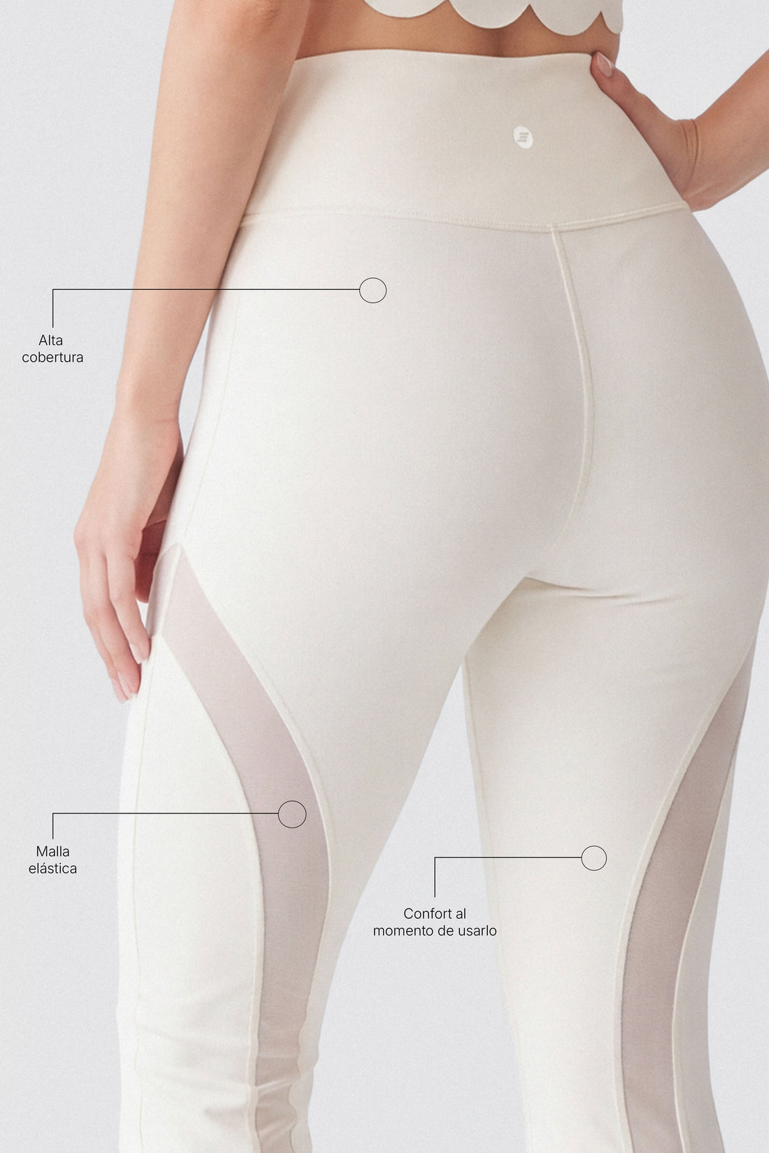 LEGGINGS FLARE TIRO ALTO MARFIL PPC