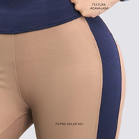 LEGGINGS MOCCA CON BANDA AZUL RVC
