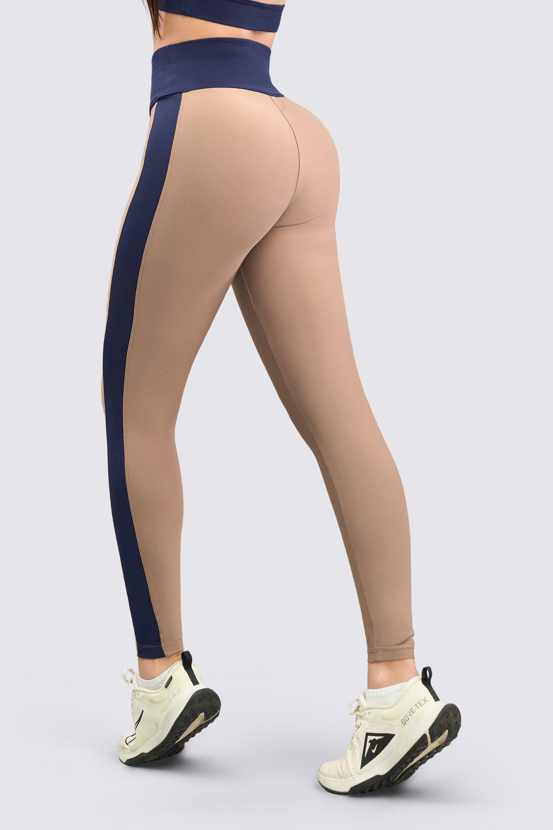 LEGGINGS MOCCA CON BANDA AZUL RVC