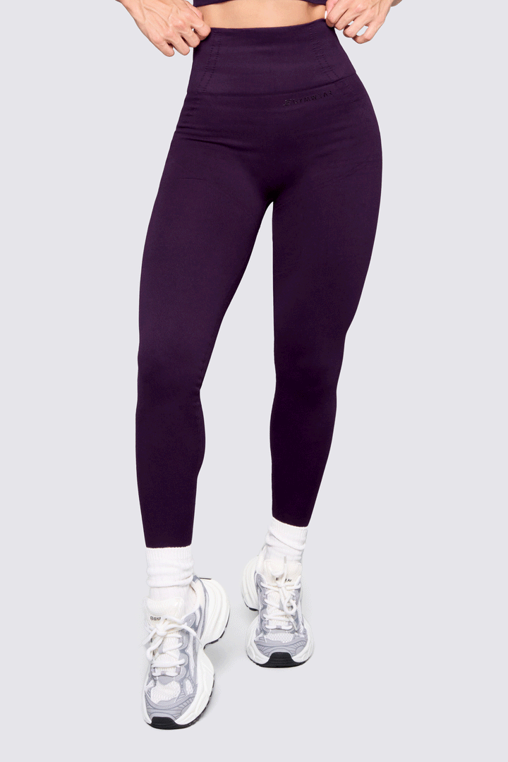 LEGGINGS COLOR MORADO SEAMLESS, PERFECTO PARA GYM, CROSSFIT Y RUNNING. 