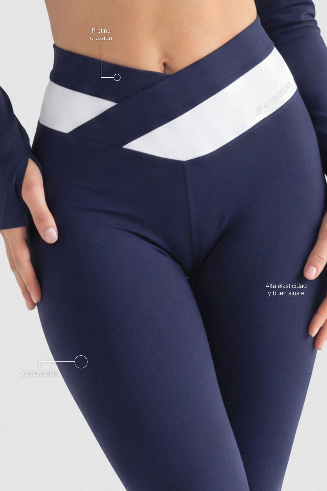 LEGGINGS AZUL MARINO PRETINA CRUZADA PPC