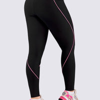 LEGGINGS DE MUJER CON VENAS ROSADAS, Y BOLSILLOS LATERALES. 