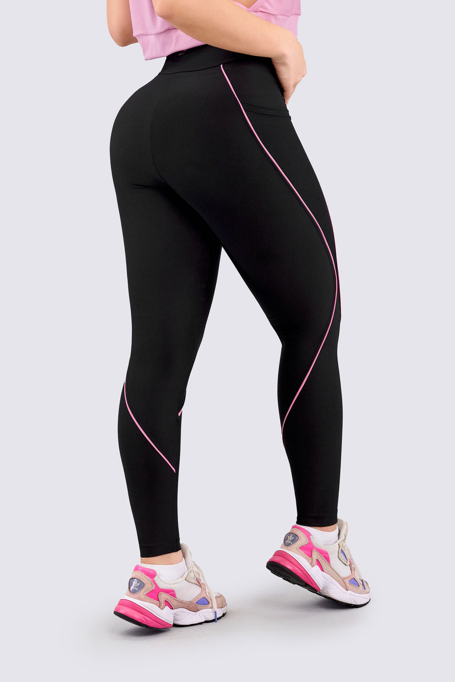 LEGGINGS DE MUJER CON VENAS ROSADAS, Y BOLSILLOS LATERALES. 