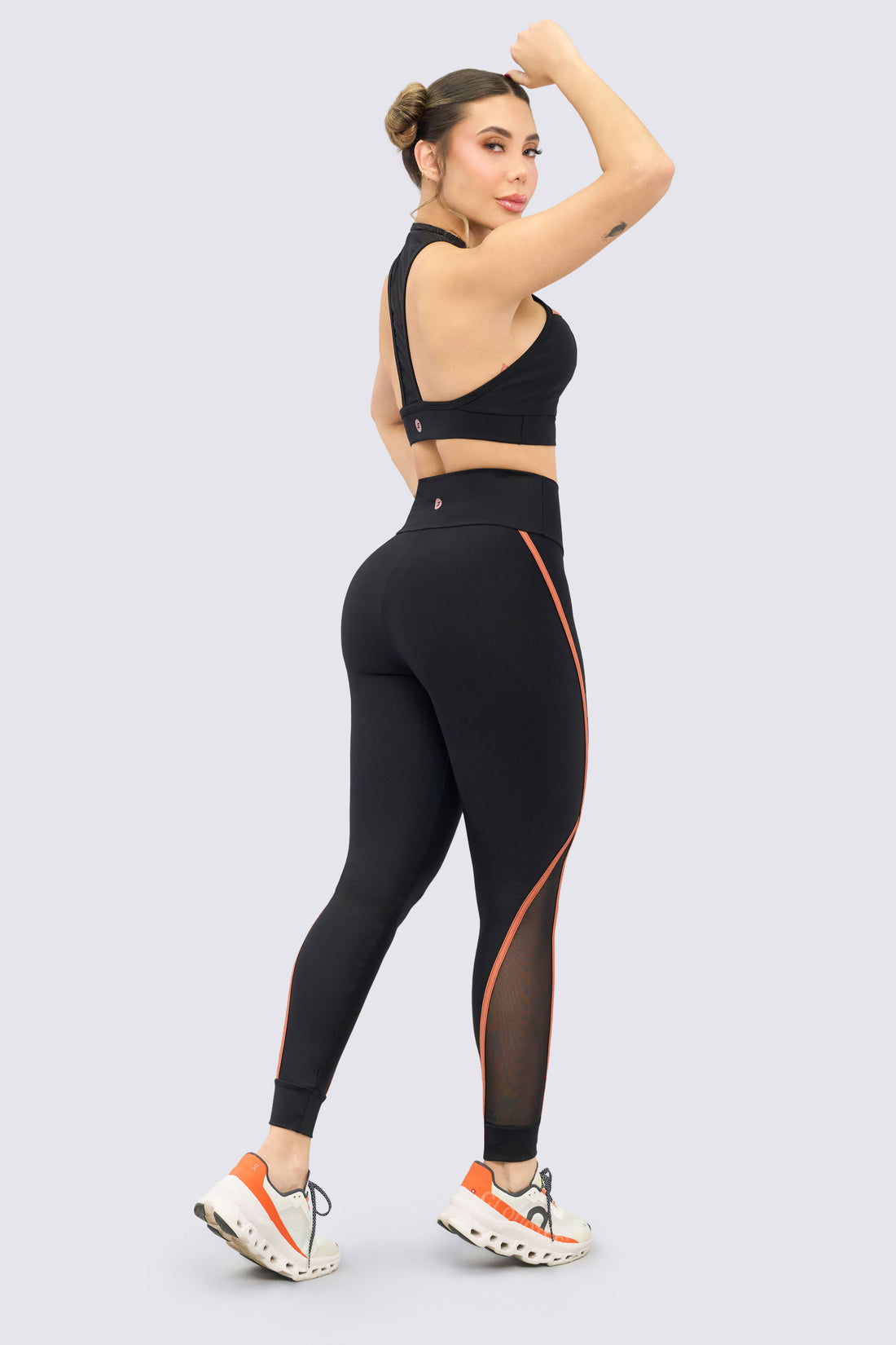 LEGGINGS NEGRO CON VENA TERRACOTA RVC
