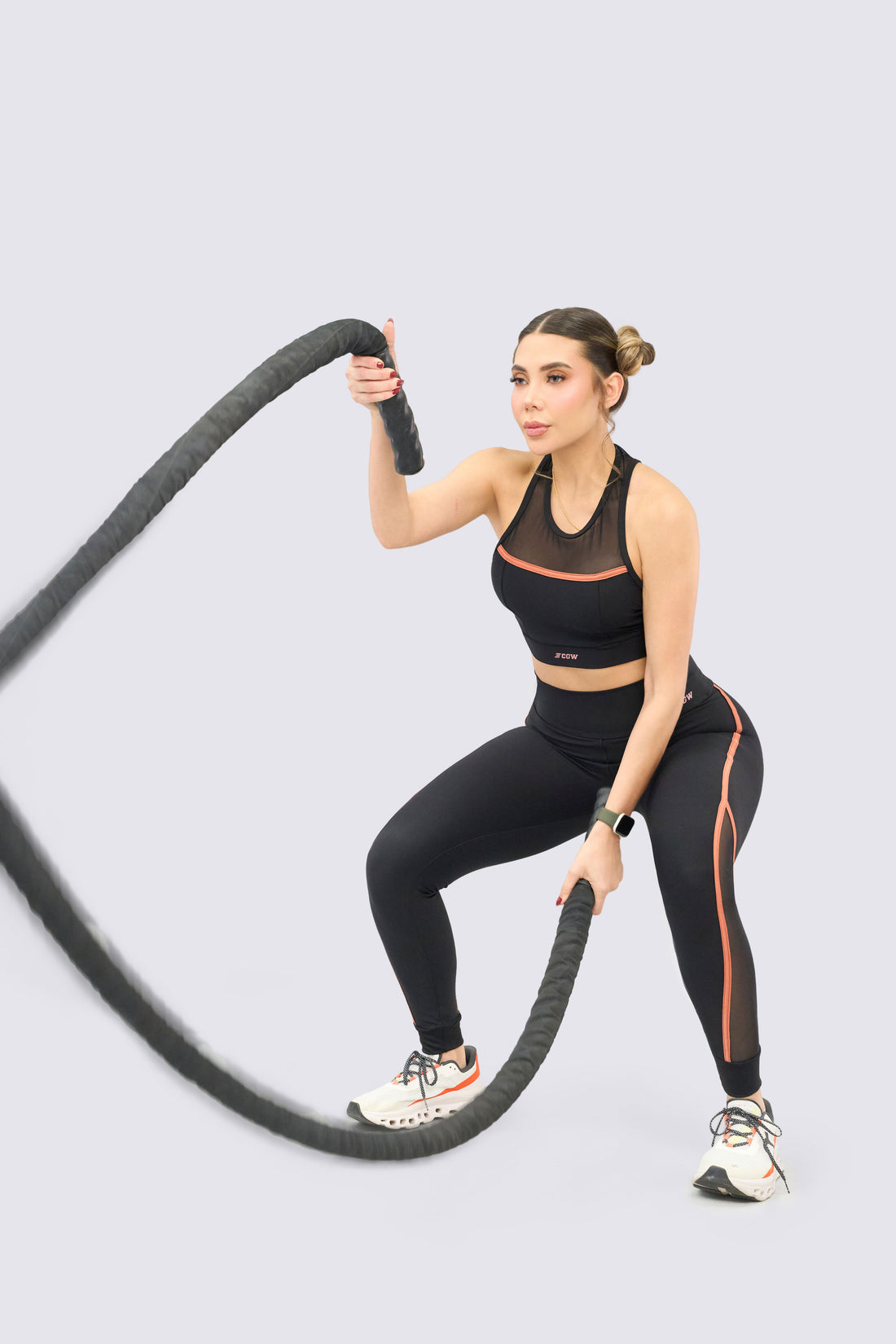 LEGGINGS NEGRO CON VENA TERRACOTA RVC