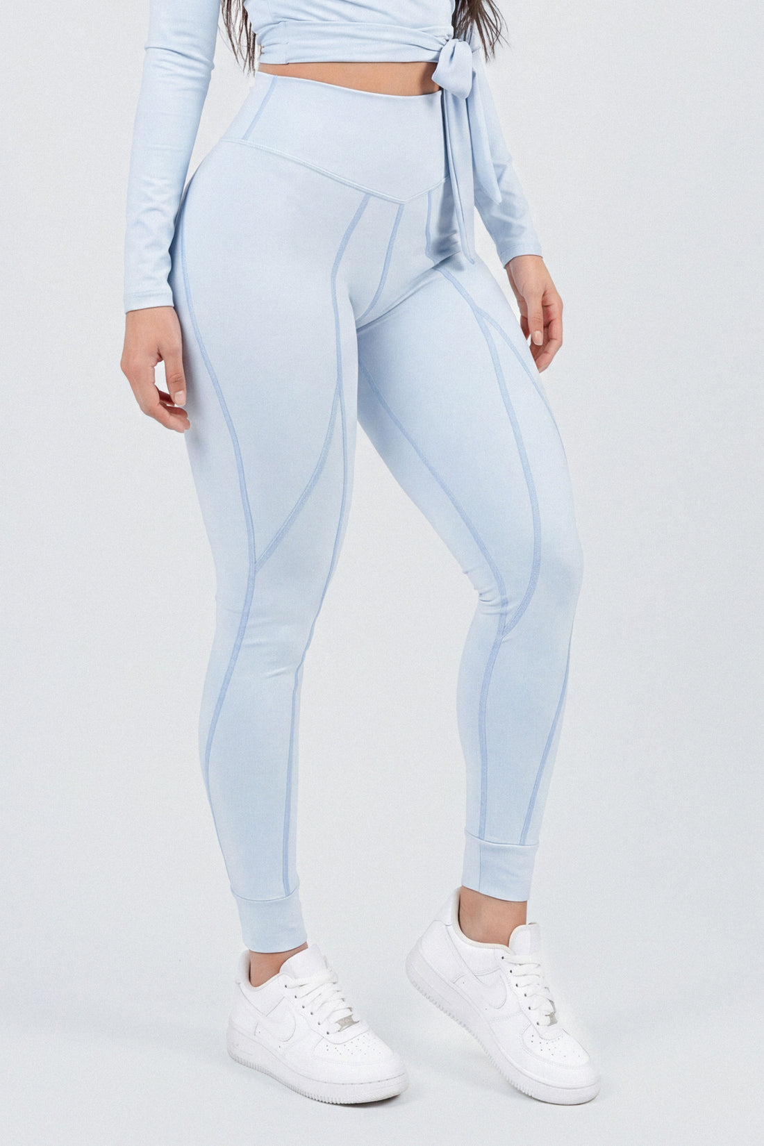 LEGGINGS BABY BLUE CON PRETINA ALTA CDC