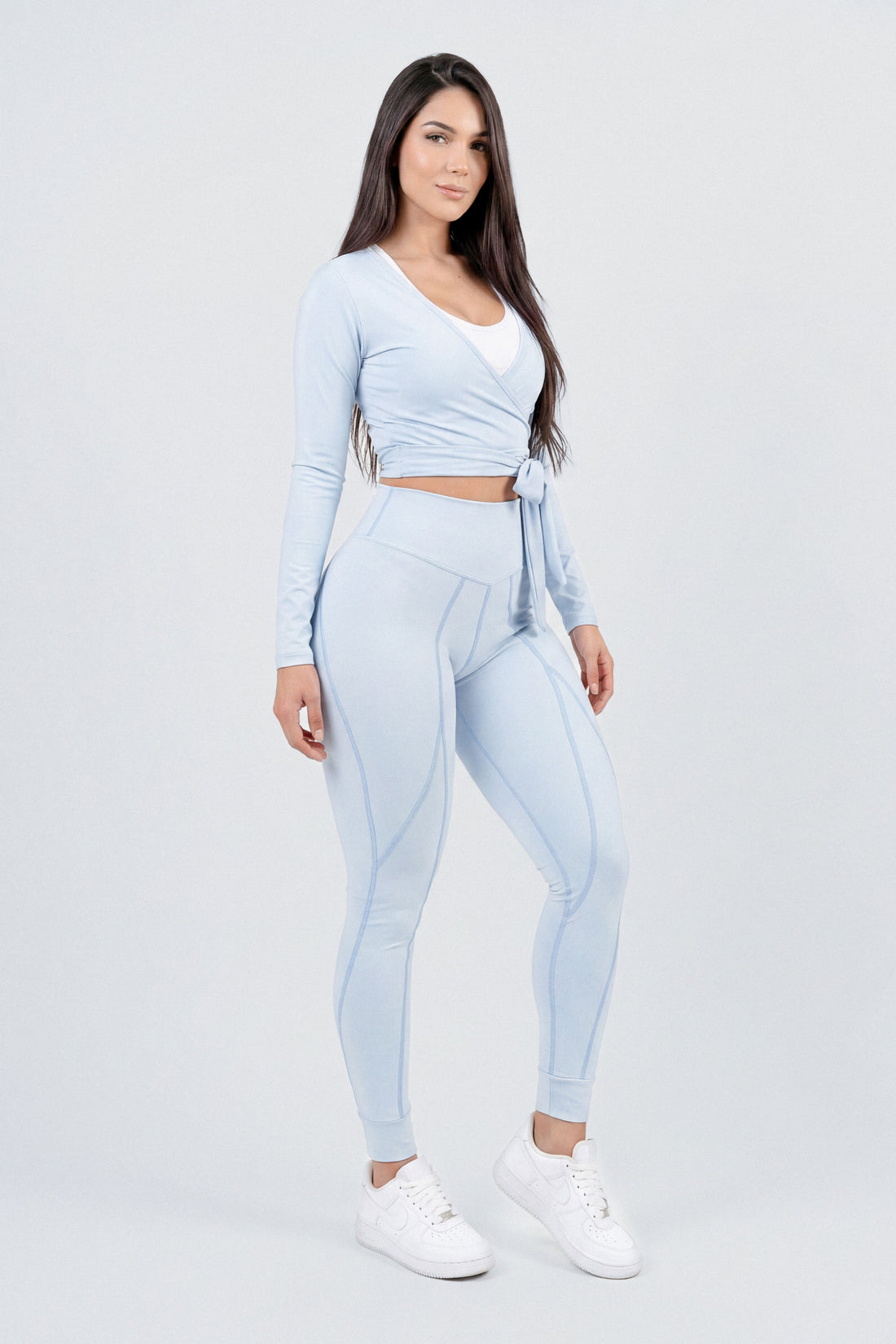 LEGGINGS BABY BLUE CON PRETINA ALTA CDC