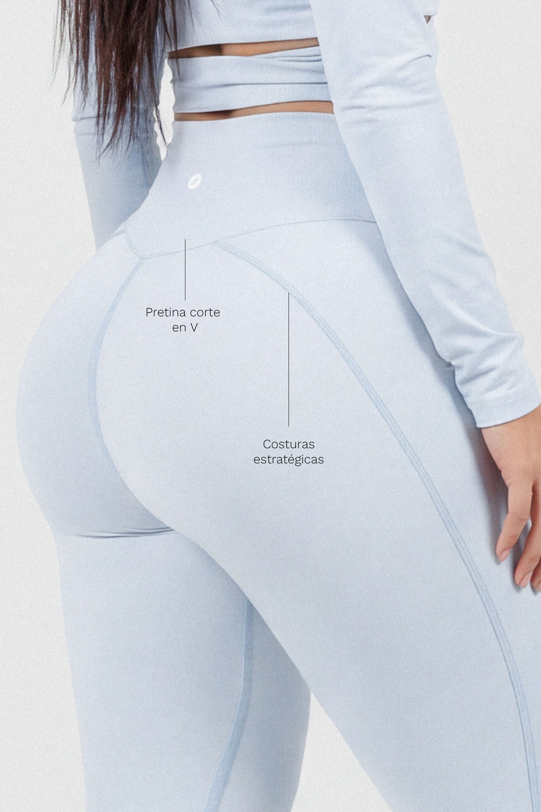 LEGGINGS BABY BLUE CON PRETINA ALTA CDC