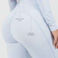 LEGGINGS BABY BLUE CON PRETINA ALTA CDC
