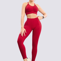 TOP ROJO CON ESPALDA CRUZADA Y FRUNCIDO FRONTAL RVC