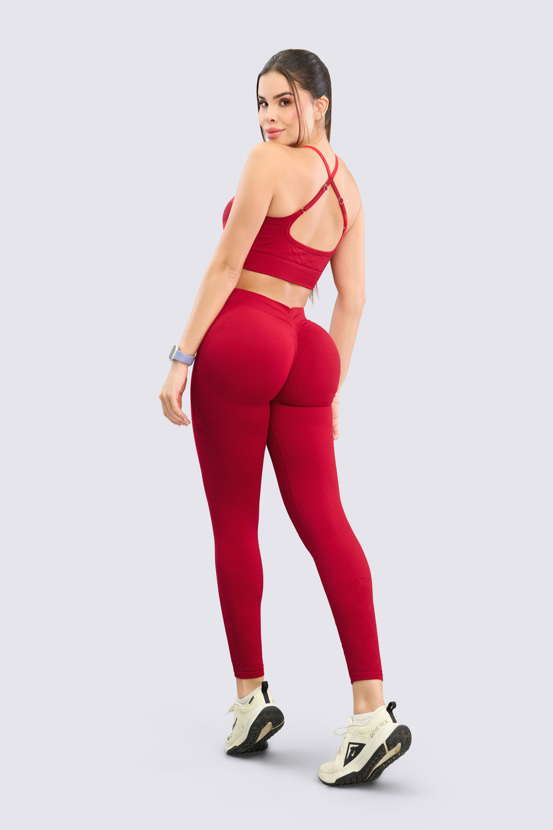 TOP ROJO CON ESPALDA CRUZADA Y FRUNCIDO FRONTAL RVC