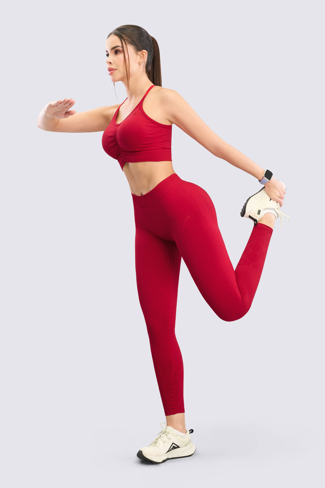 TOP ROJO CON ESPALDA CRUZADA Y FRUNCIDO FRONTAL RVC