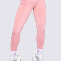 LEGGINGS SEAMLESS EN COLOR ROSA PASTEL PARA MUJER, TOTALMENTE FUNCIONAL PARA CUALQUIER ACTIVIDAD DEPORTIVA. 