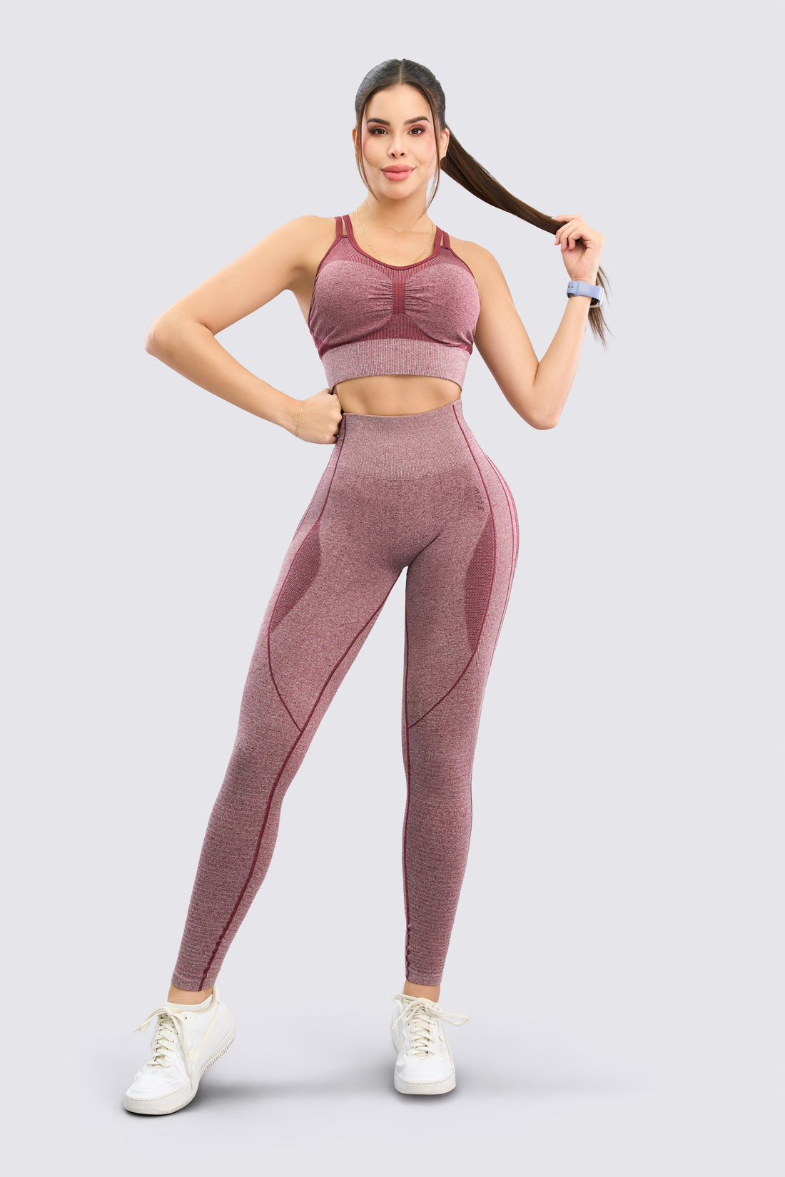 LEGGINGS PUSH UP VINOTINTO JASPEADO RVC