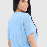 CAMISETA EN MALLA AZUL CLARO CDC