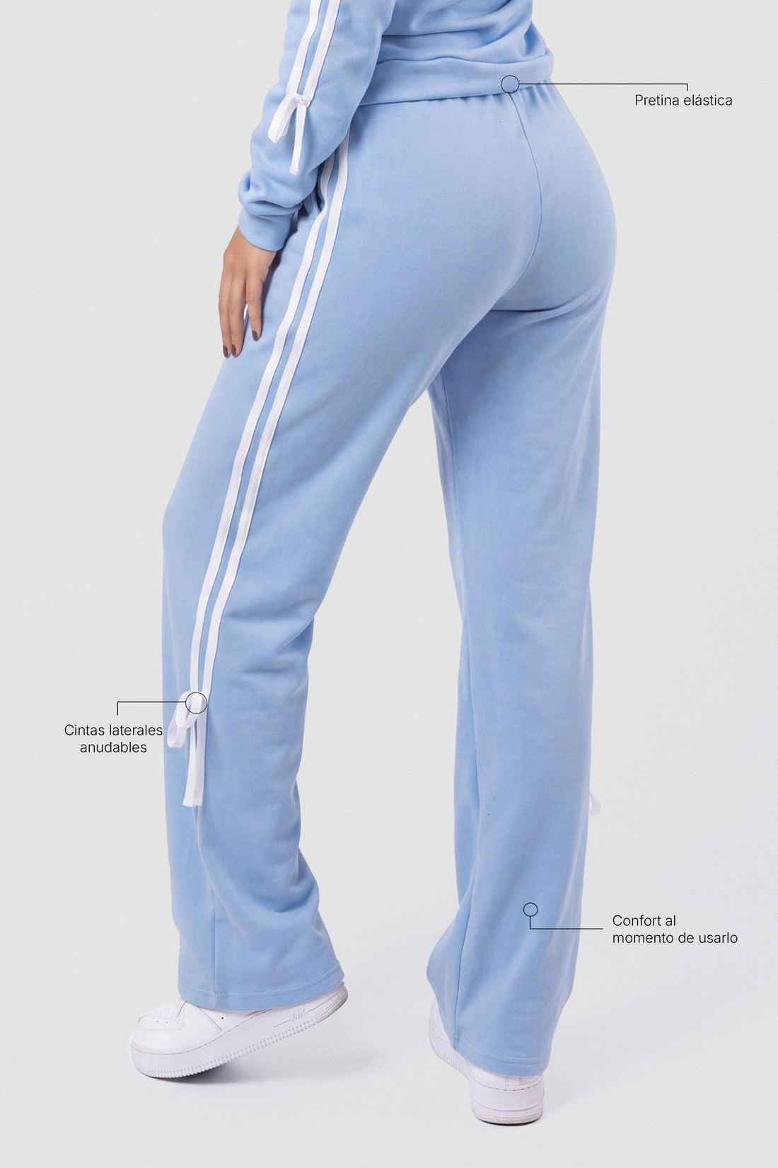 PANTALÓN CONFORT AZUL CLARO FRANJAS LATERALES PPC
