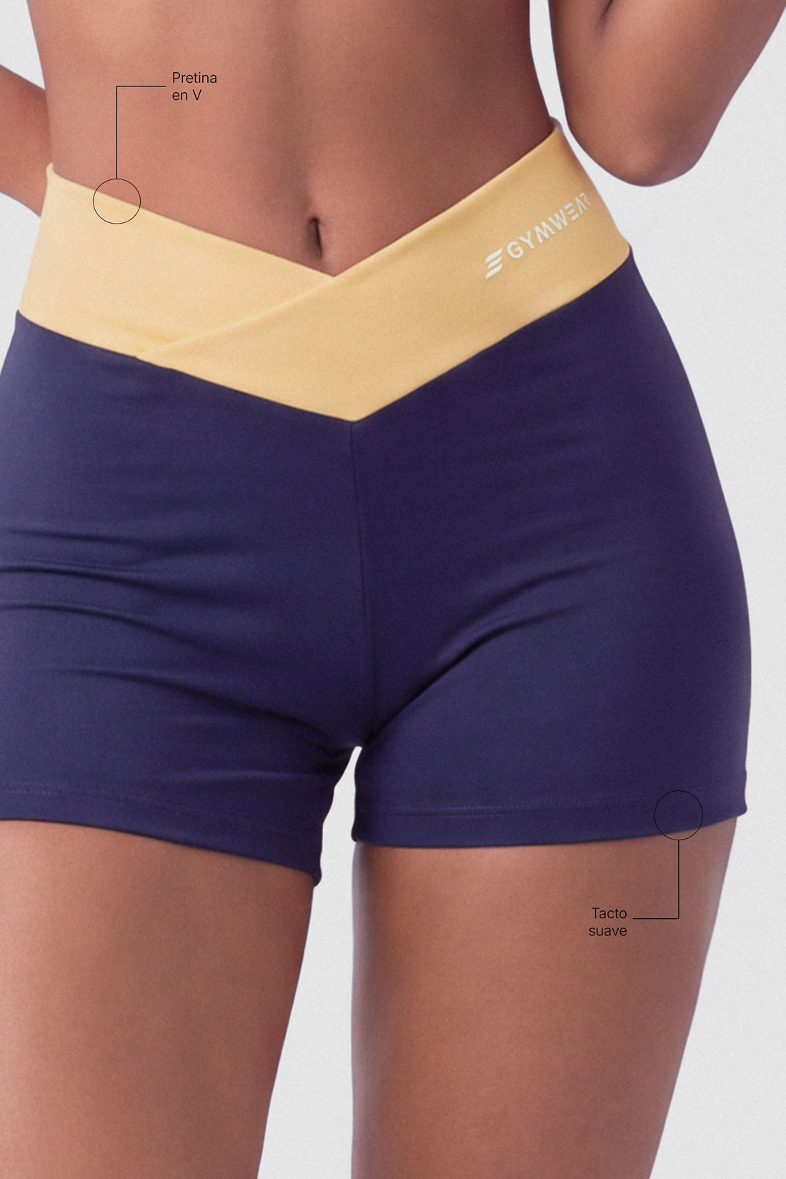 SHORT PRETINA EN V AZUL MARINO PPC