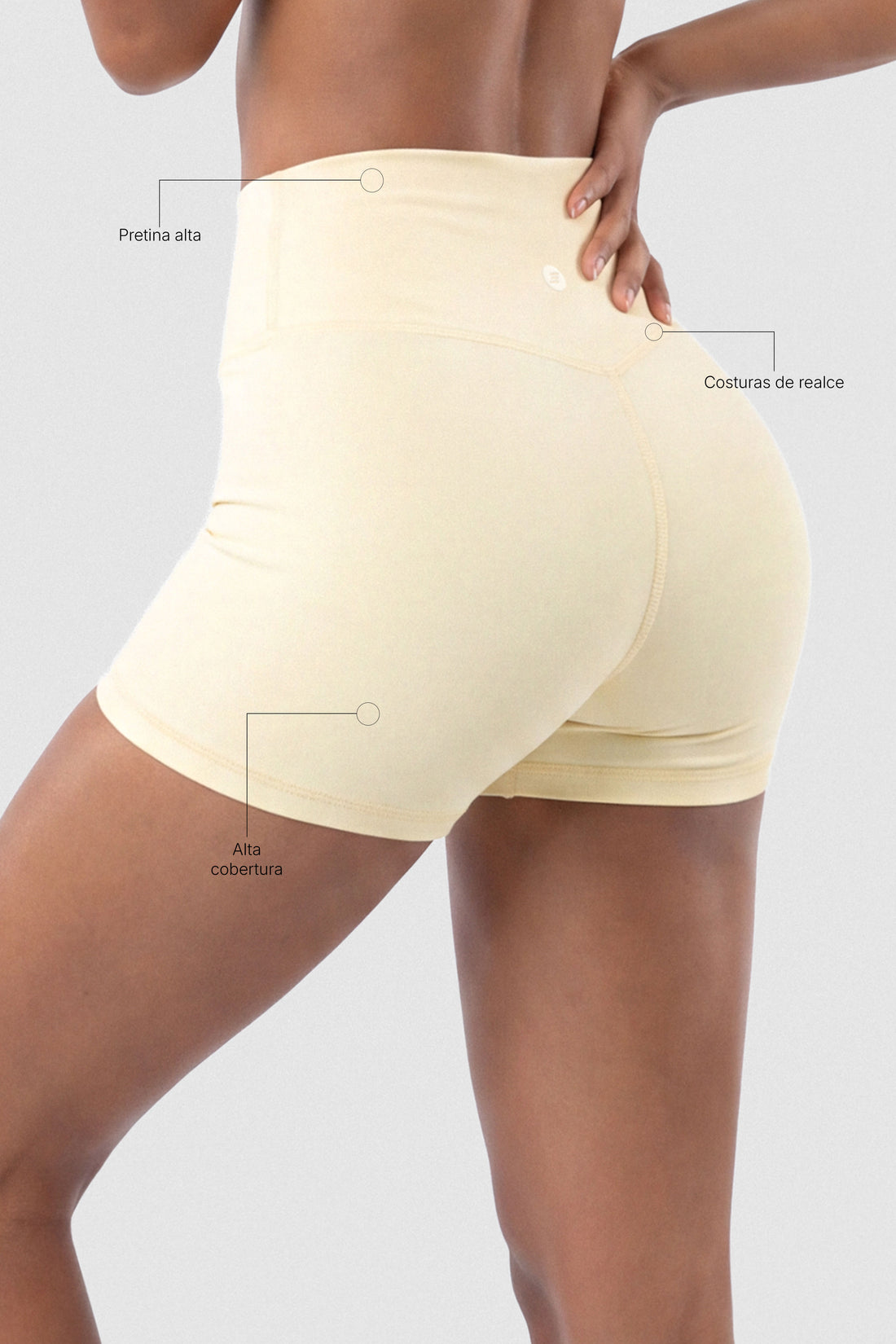 SHORT ESENCIAL AMARILLO MANTEQUILLA ALTA COBERTURA PPC