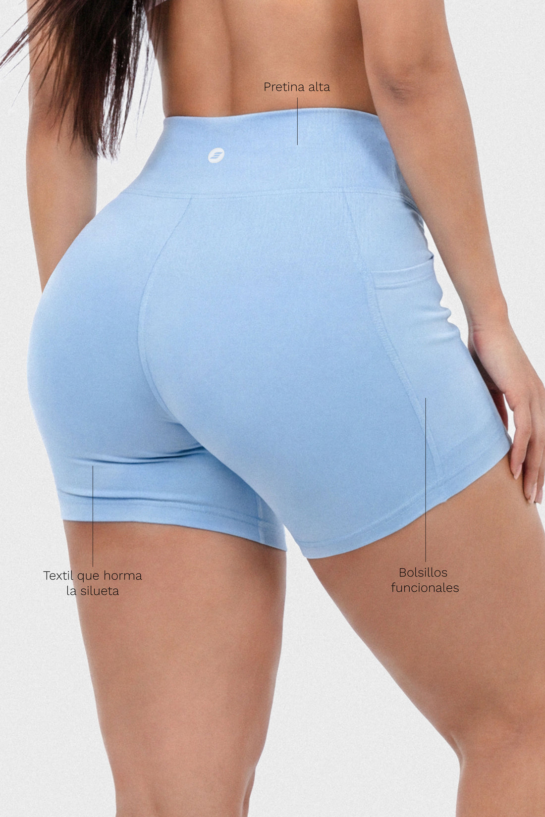 SHORT BABY BLUE PRETINA ALTA CDC