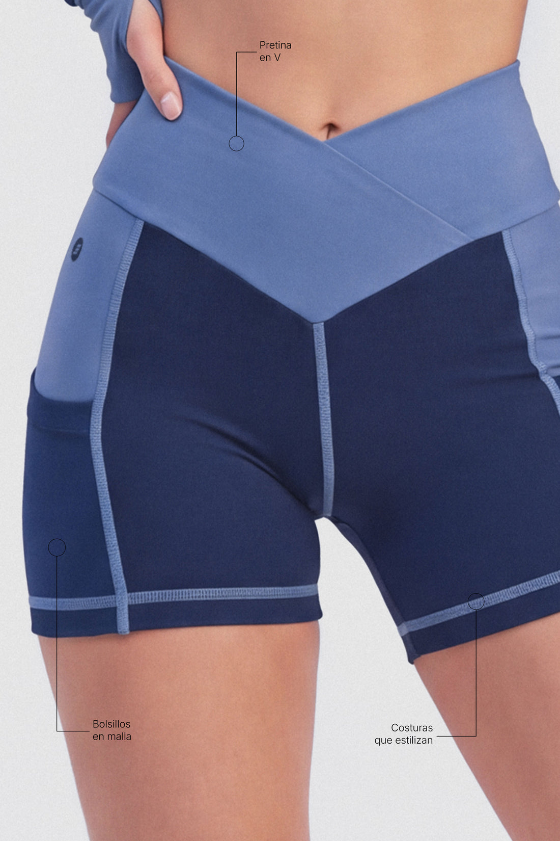 SHORT AZUL MARINO CON DETALLES COLOR AZUL HORTENSIA PPC