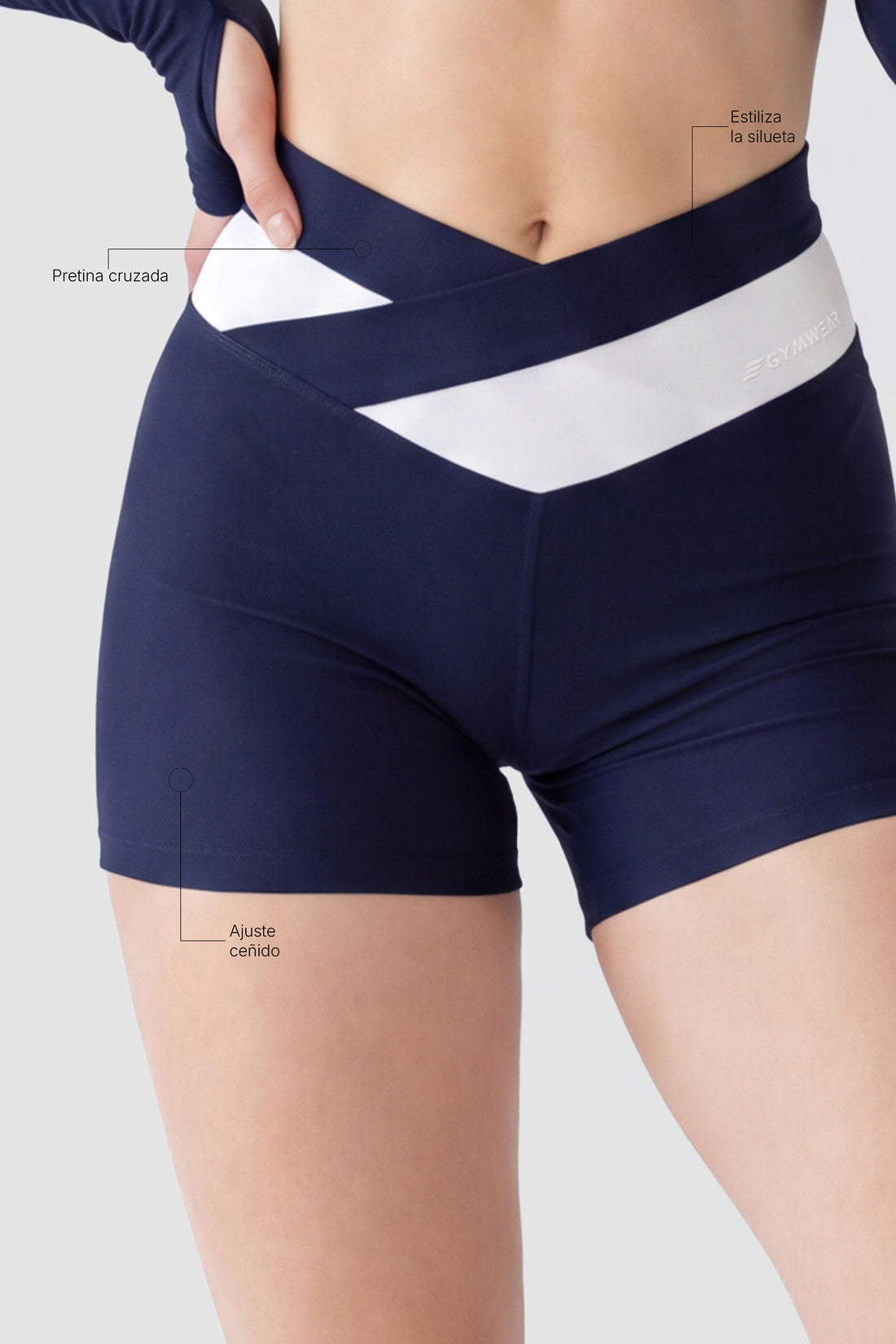 SHORT AZUL MARINO PRETINA CRUZADA PPC