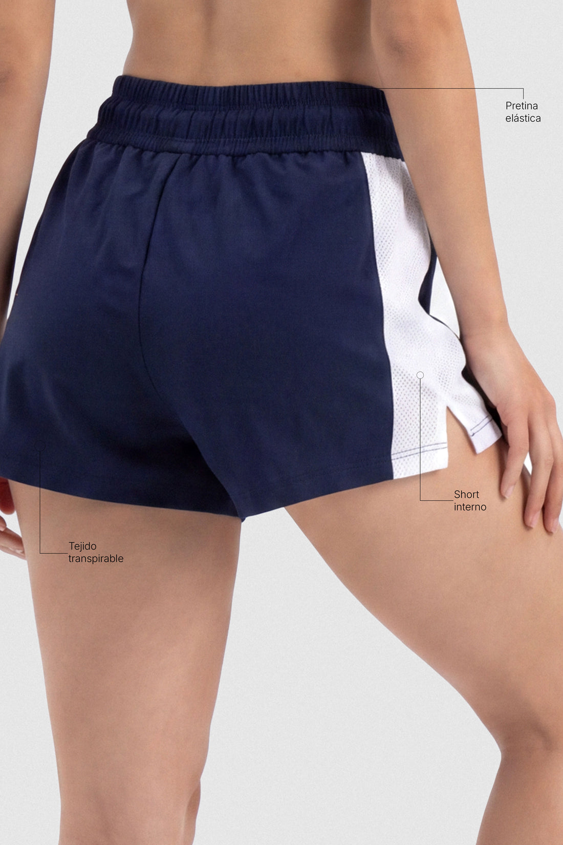 SHORT RUNNING AZUL MARINO  ABSORBE EL SUDOR PPC