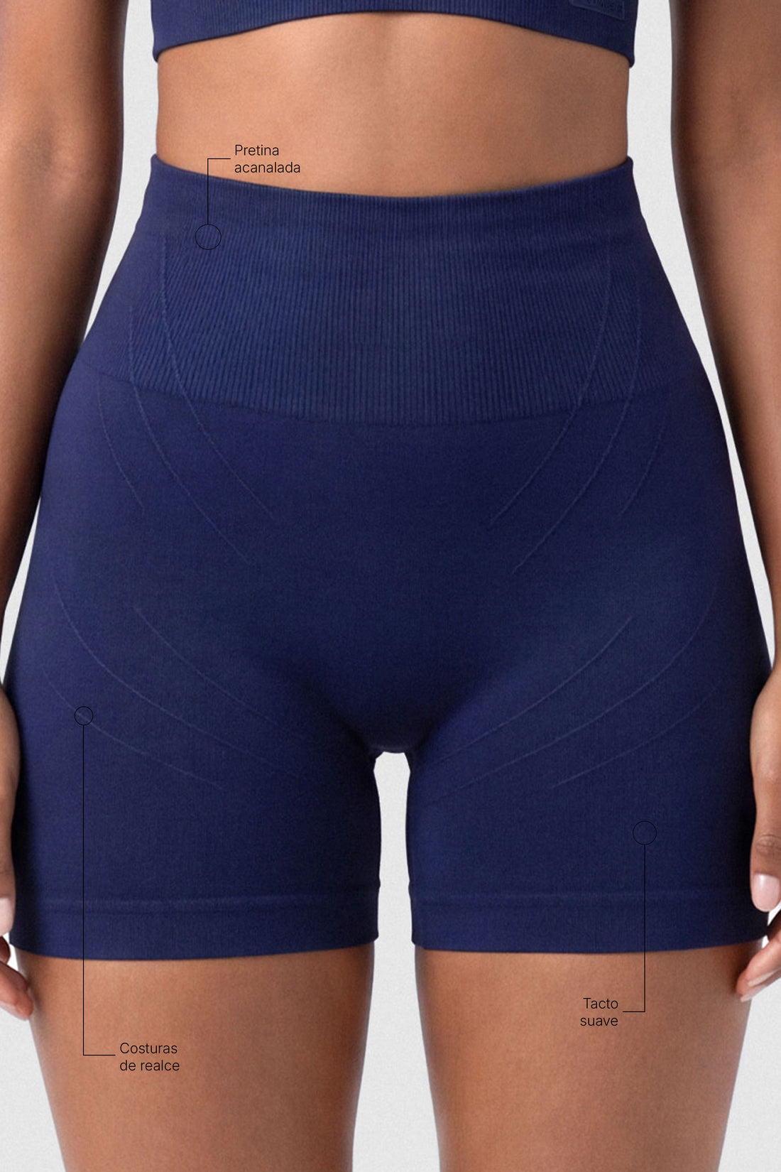 SHORT AZUL MARINO LÍNEAS TONALES PPC