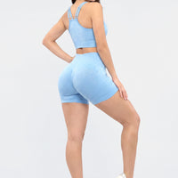 TOP BABY BLUE CON PATRÓN FLORAL CDC