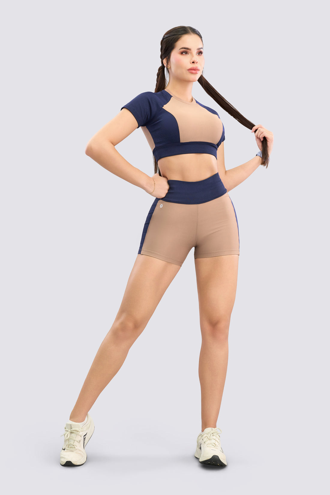 SHORT BICOLOR MOCCA - AZUL RVC