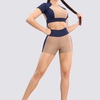SHORT BICOLOR MOCCA - AZUL RVC