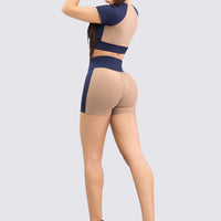 SHORT BICOLOR MOCCA - AZUL RVC