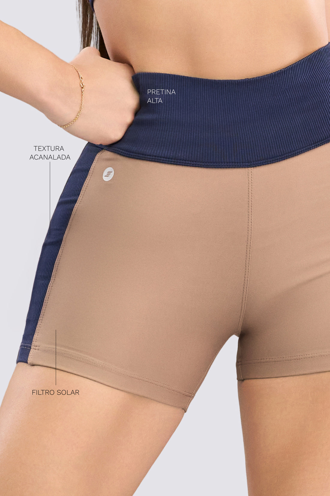 SHORT BICOLOR MOCCA - AZUL RVC