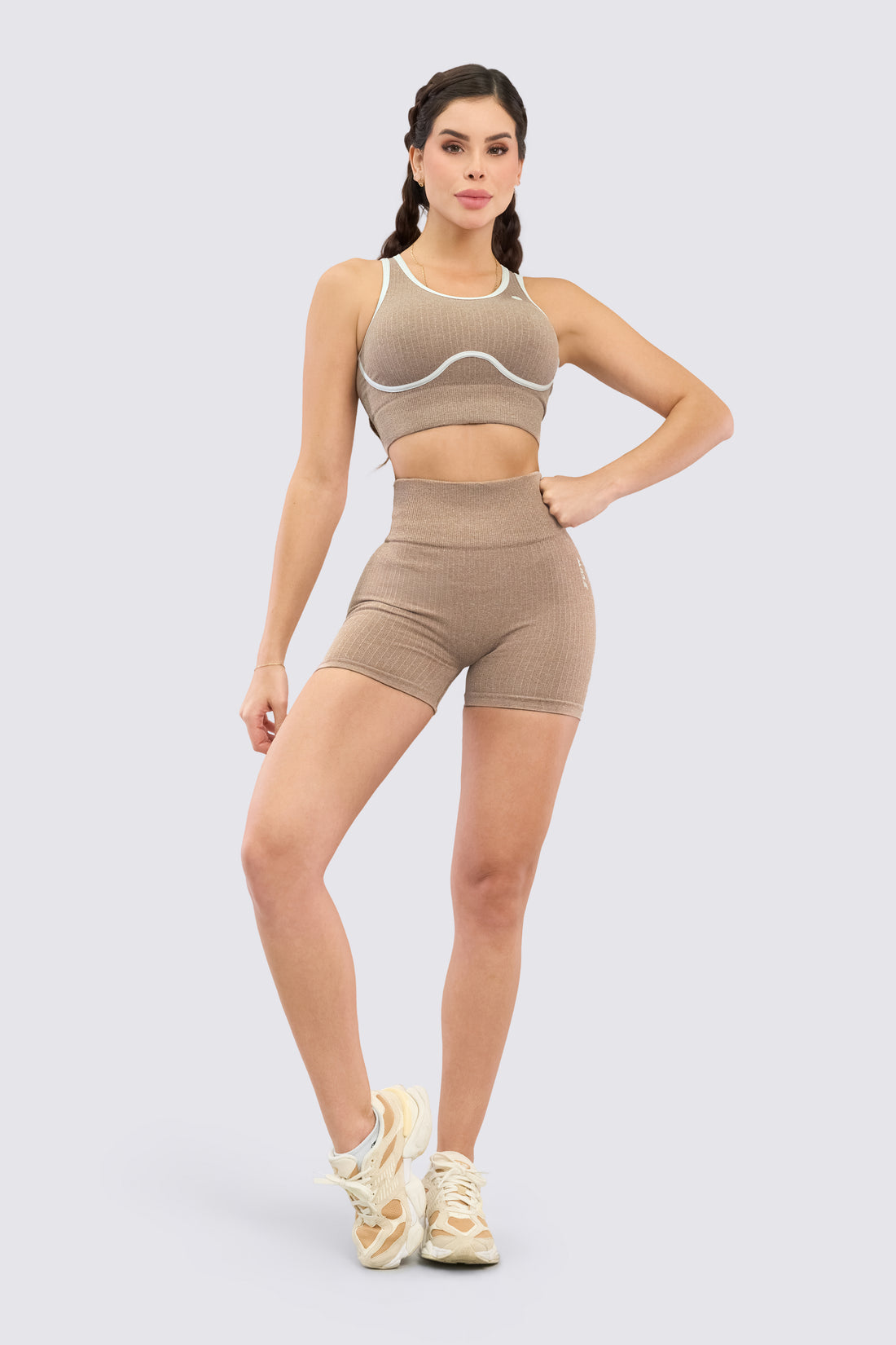 SHORT PUSH UP MOCCA TEXTURA ACANALADA  RVC