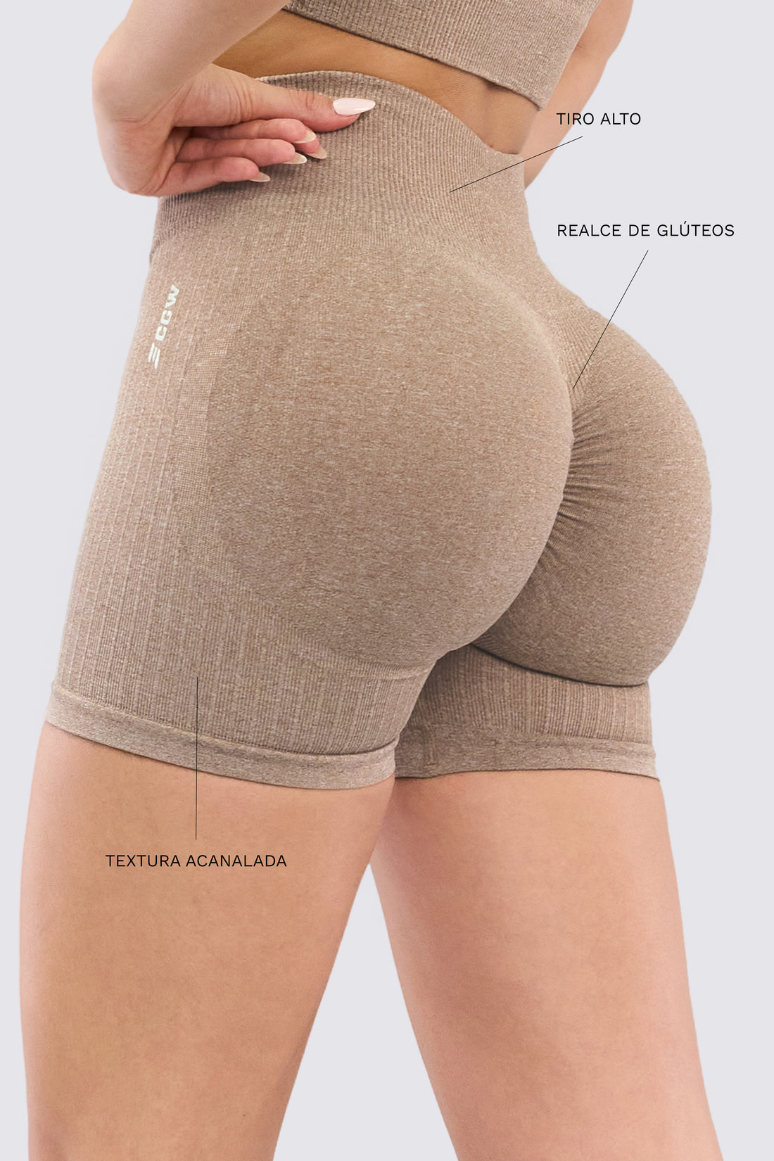 SHORT PUSH UP MOCCA TEXTURA ACANALADA  RVC