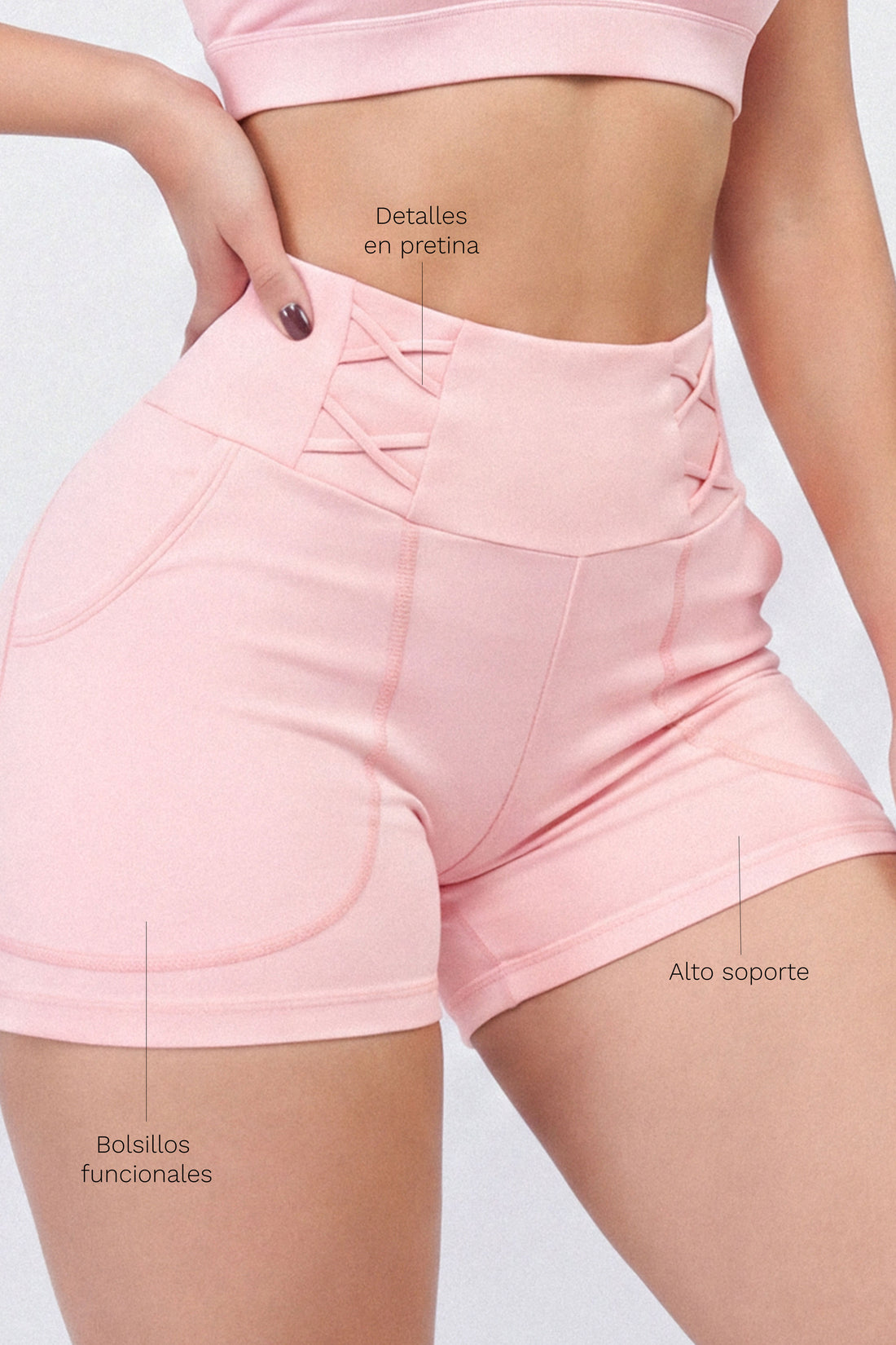 SHORT ROSA MUSE TIRAS CRUZADAS CCR