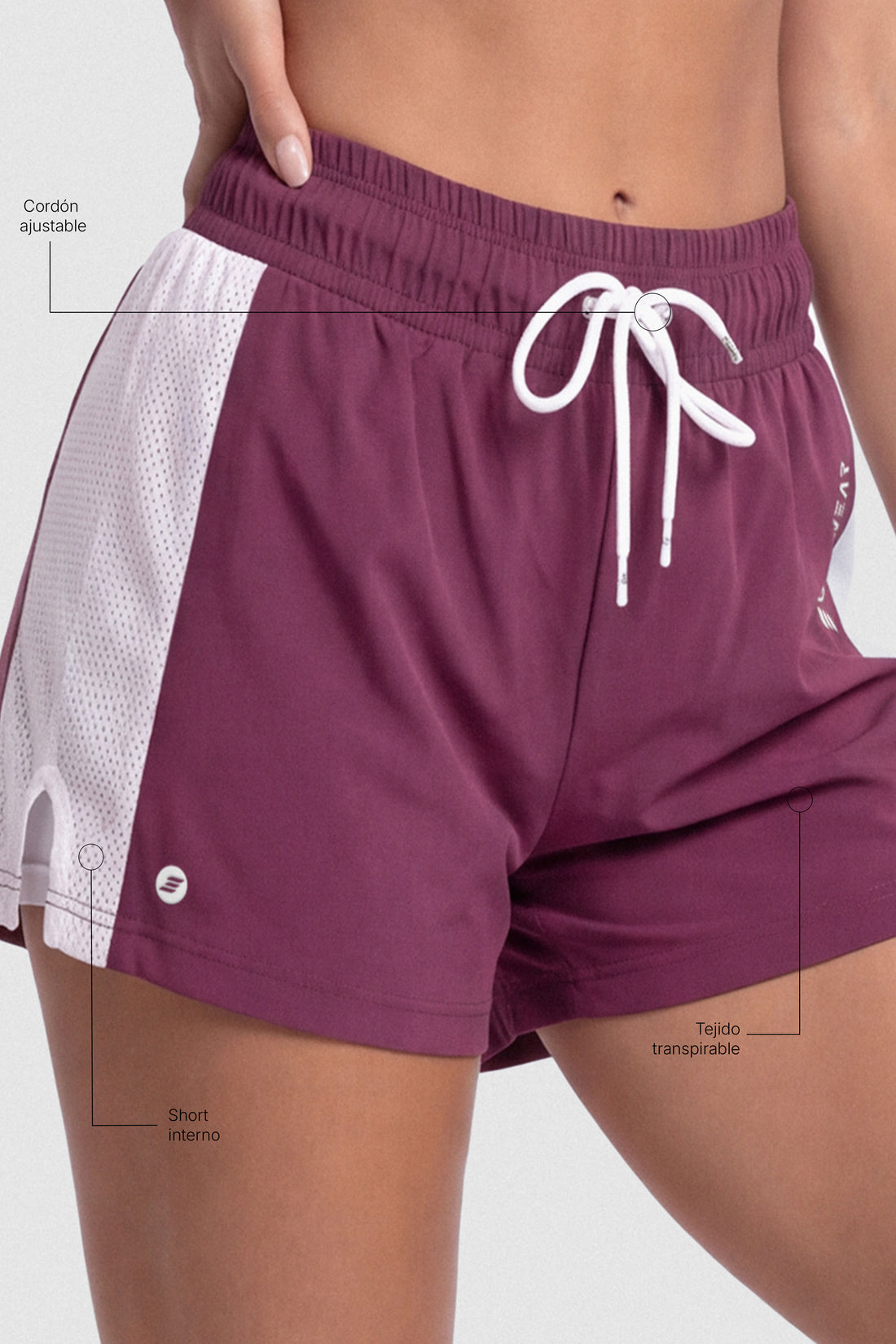 SHORT RUNNING VINOTINTO ABSORBE EL SUDOR PPC