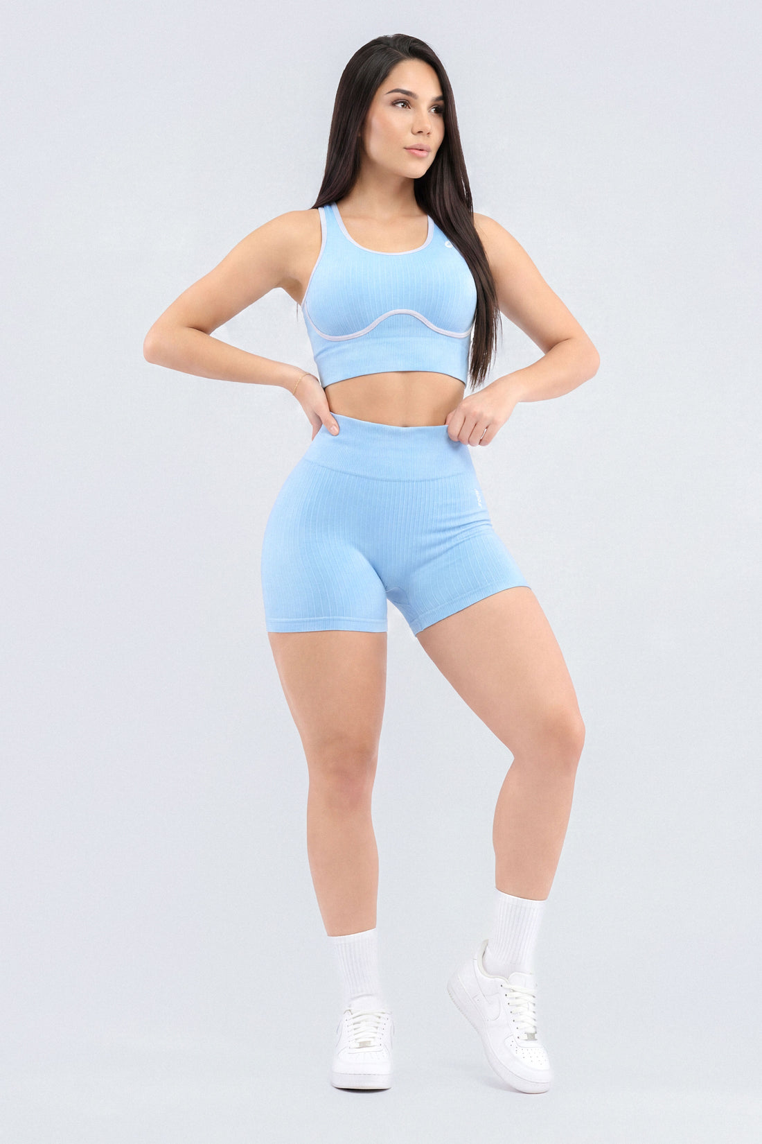 SHORT PUSH UP BABY BLUE TEXTURA ACANALADA CDC