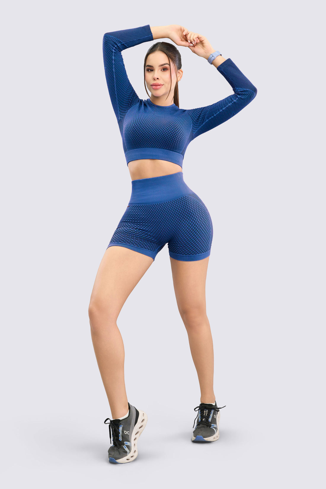 SHORT SEAMLESS TEXTURIZADO AZUL RVC