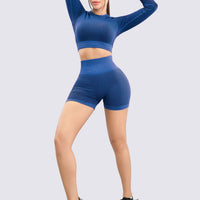 SHORT SEAMLESS TEXTURIZADO AZUL RVC