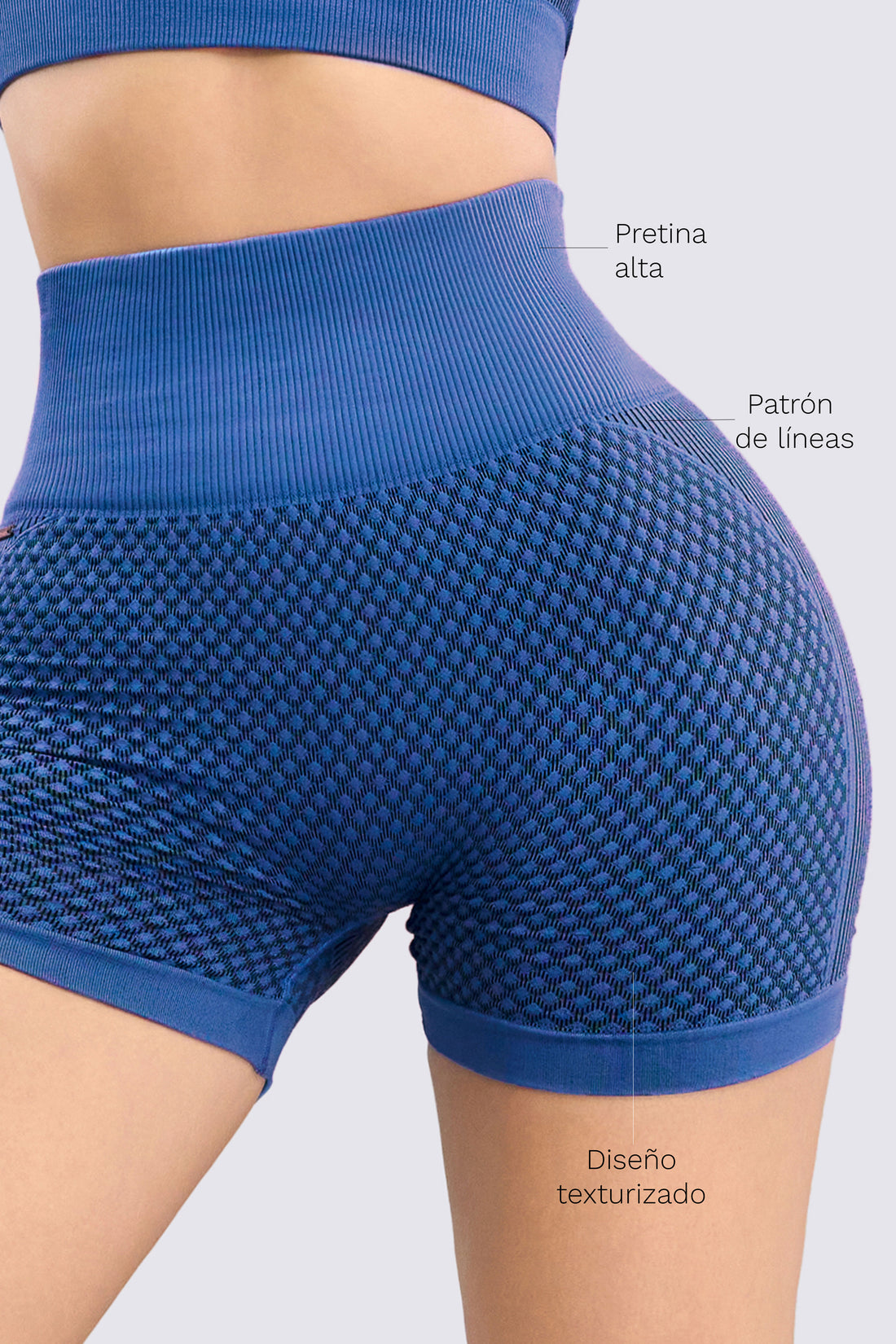 SHORT SEAMLESS TEXTURIZADO AZUL RVC