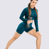 SHORT SEAMLESS TEXTURIZADO VERDE TURQUESA RVC