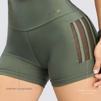 SHORT VERDE MALLA LATERAL RVC