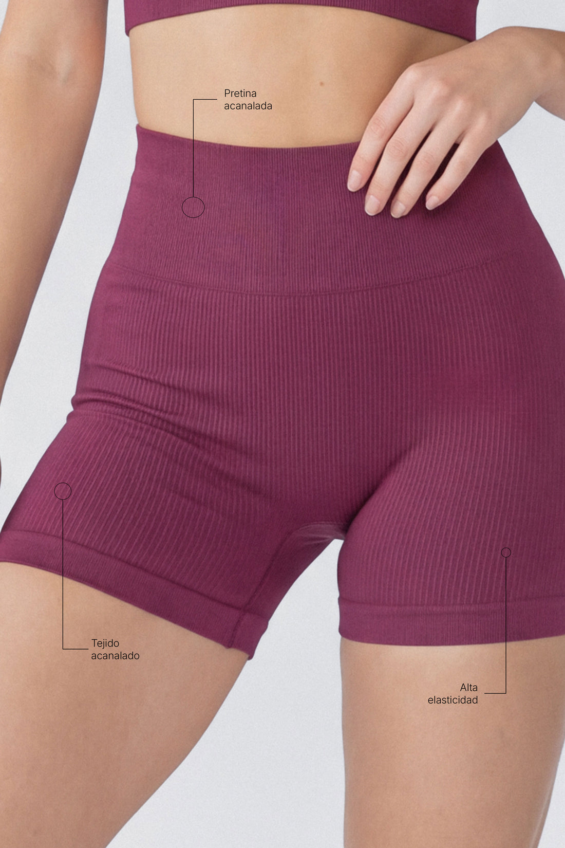 SHORT VINOTINTO TEXTURA ACANALADA PPC