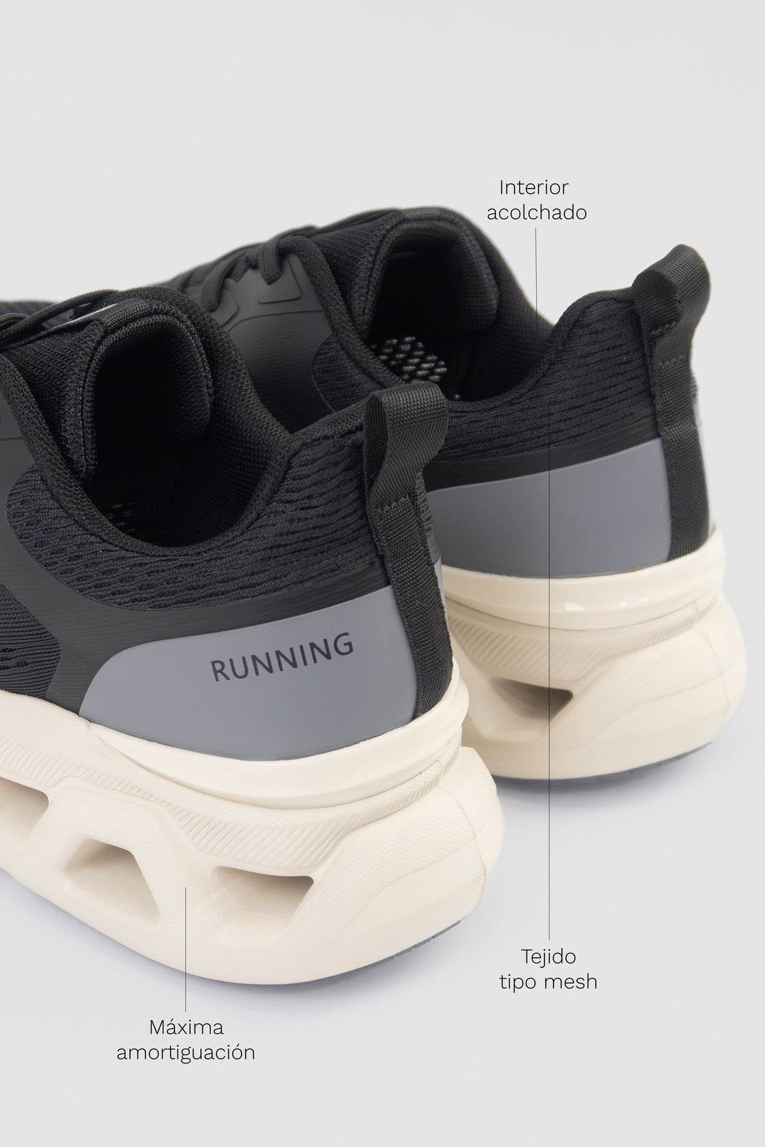TENIS NEGROS HOMBRE RUNNING