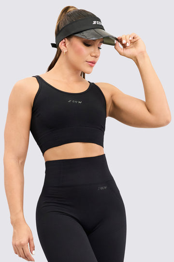 TOP COLOR NEGRO SEAMLESS, DE TIRANTES, TIENE UN AJUSTE PERFECTO. 