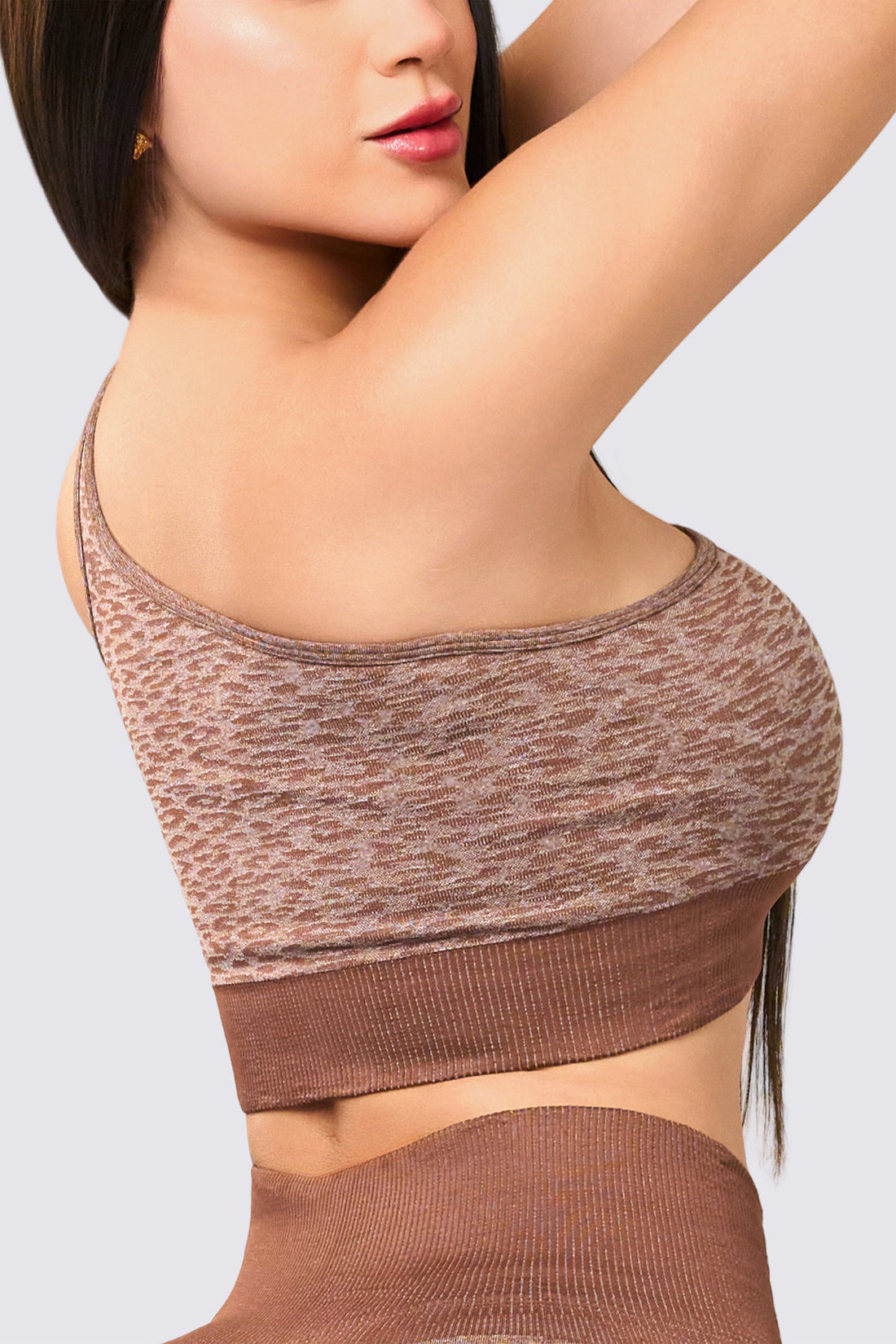 TOP ANIMAL PRINT CAFÉ ESCOTE ASIMÉTRICO RVC