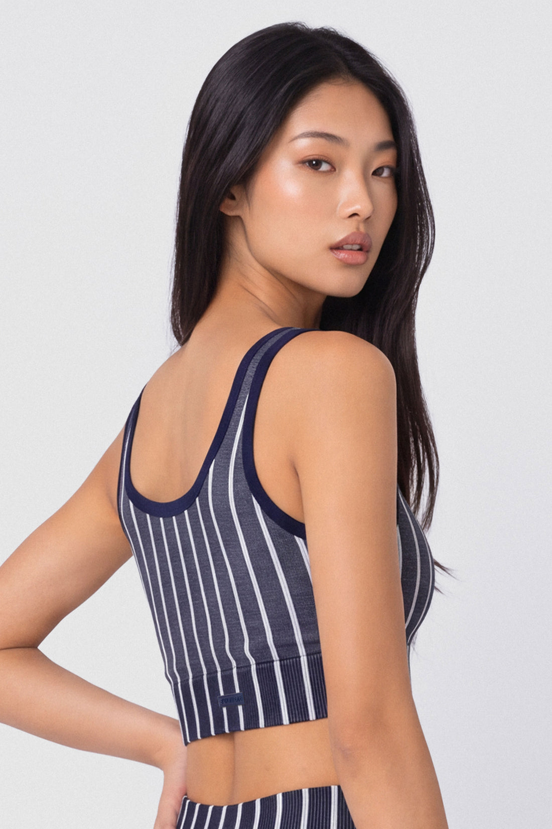TOP AZUL ESTAMPADO DE FRANJAS PPC