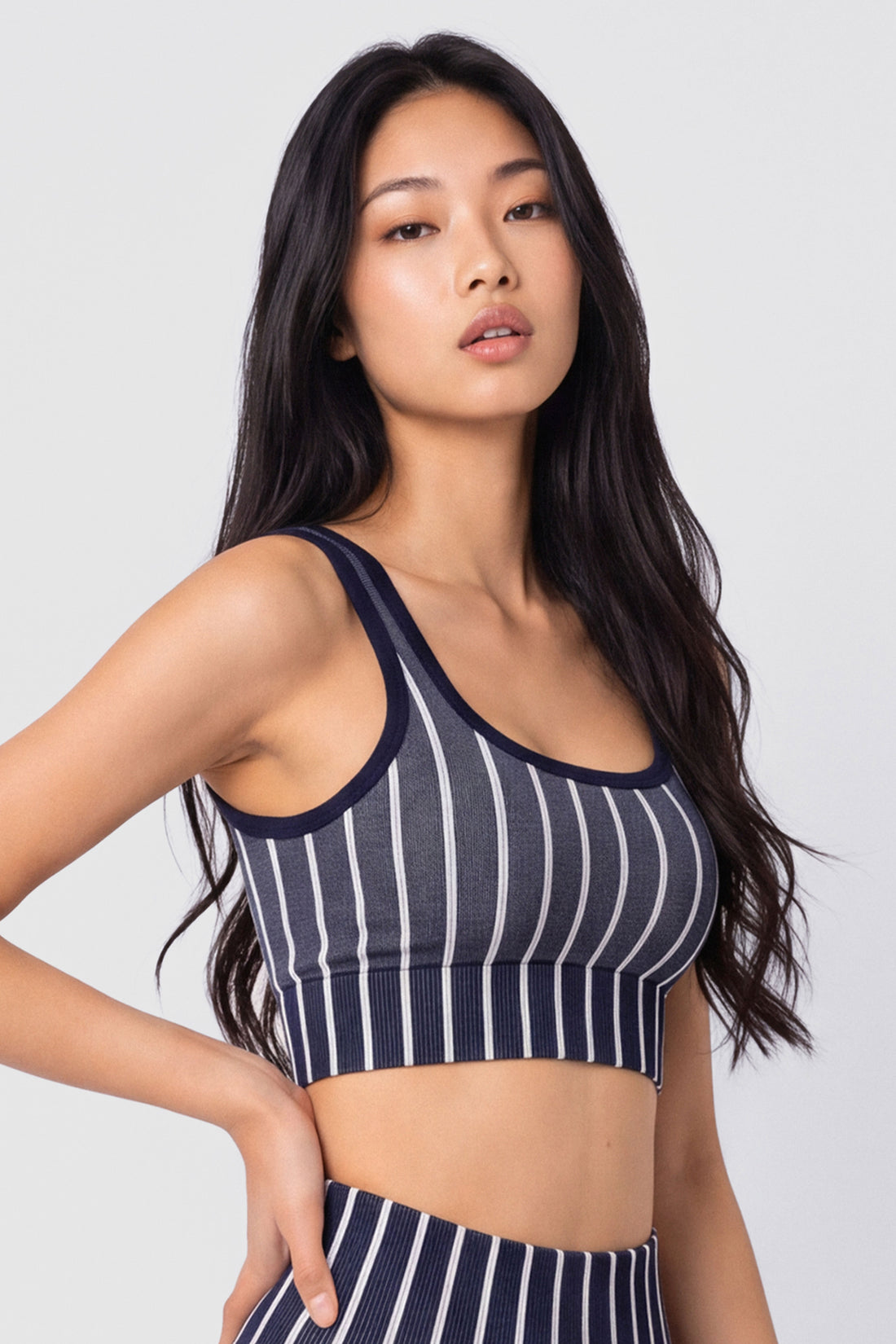 TOP AZUL ESTAMPADO DE FRANJAS PPC