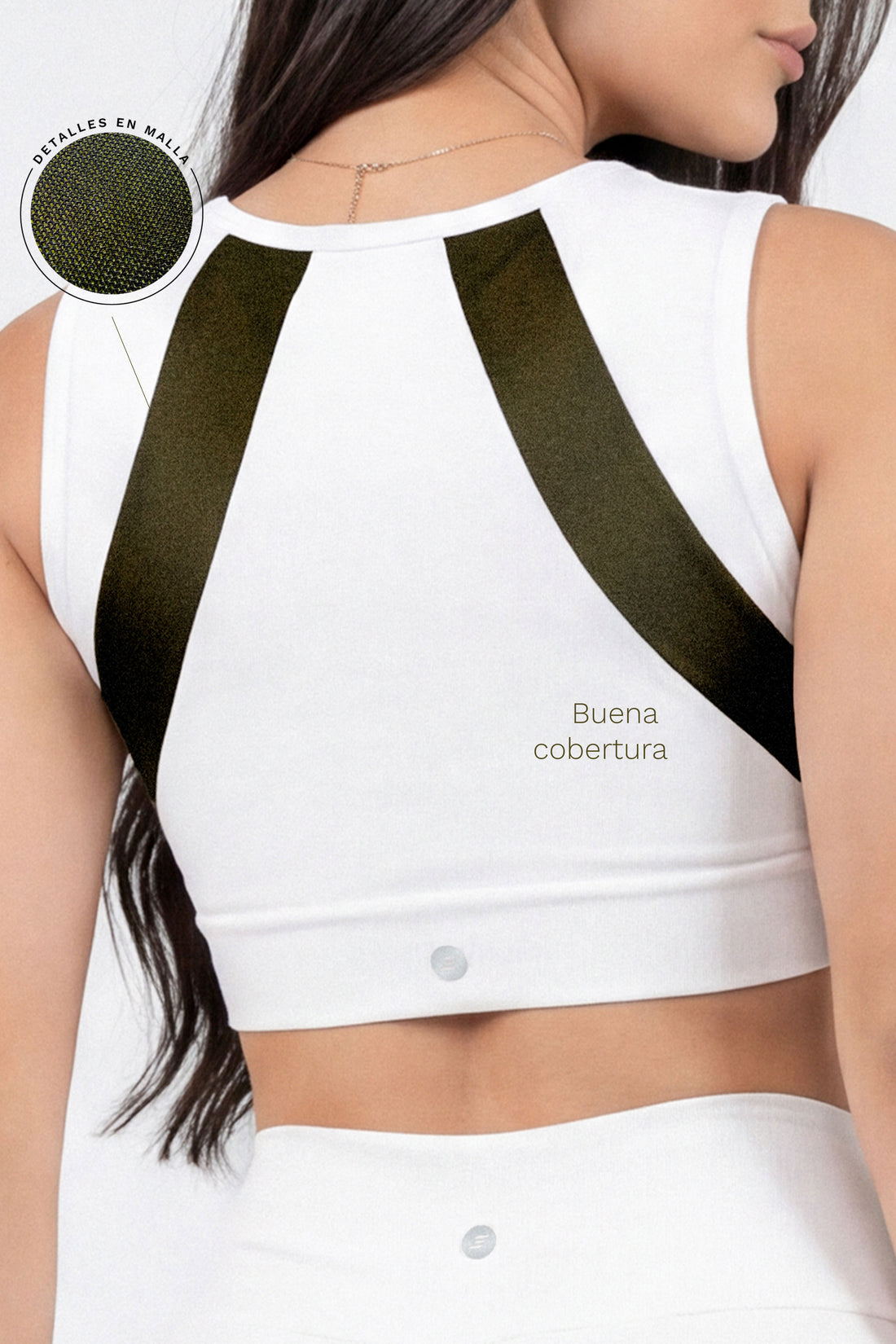 TOP DEPORTIVO BLANCO CON MALLAS ESTRATÉGICAS RVC