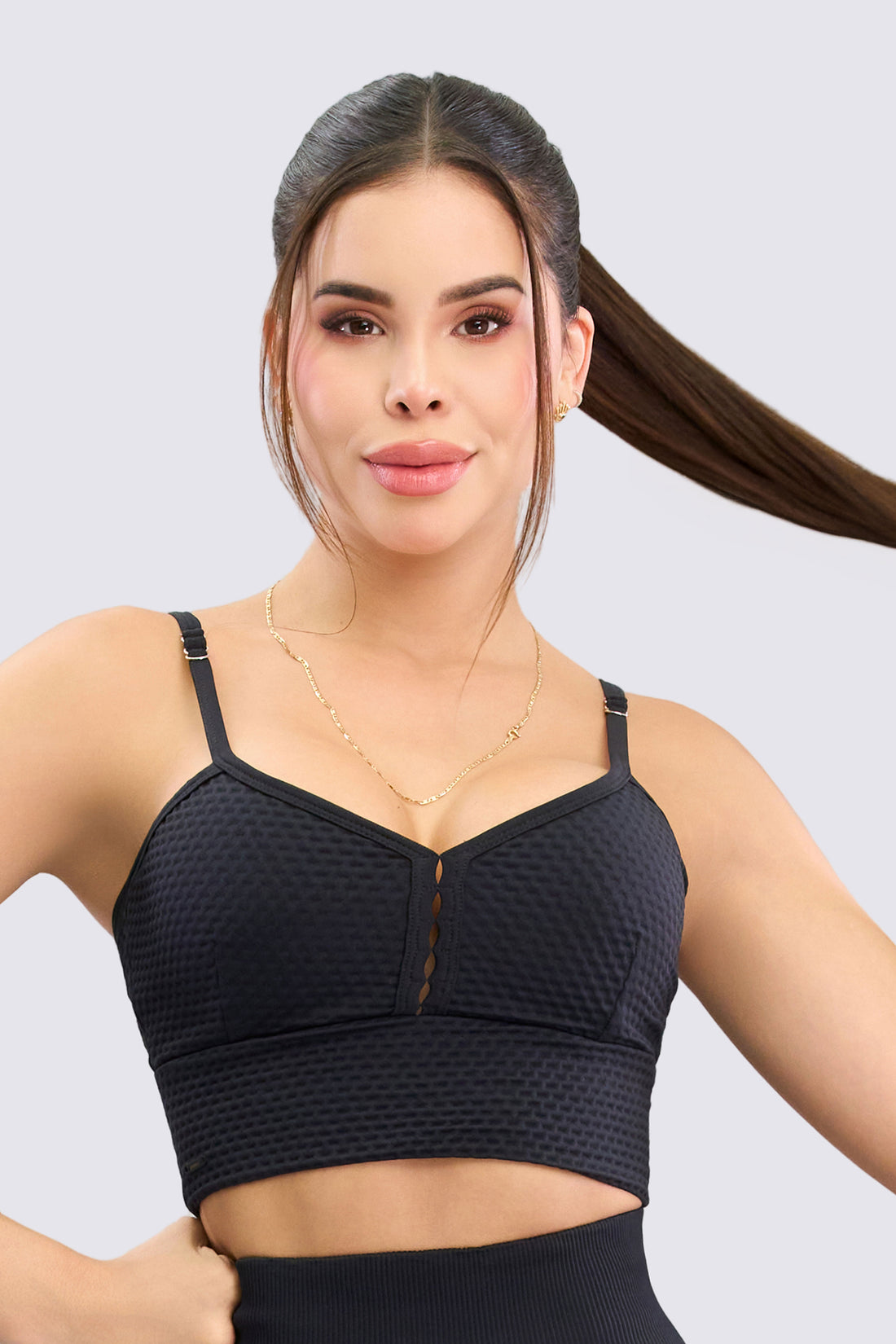 TOP DEPORTIVO NEGRO TEXTURIZADO RVC